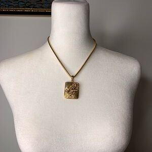 Earthy Golden necklace and green Tone with snake chain